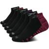 imageReebok Womens Quarter Socks  6 Pack Stretch Performance Arch Support Socks  Soft Cushioned Athletic Socks for Women 410Black Pattern