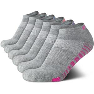 imageReebok Womens Athletic Socks  Performance Cushioned Low Cut Socks 6 PackAll Grey