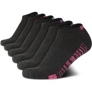 imageReebok Womens Athletic Socks  Performance Cushioned Low Cut Socks 6 PackBlack Multi