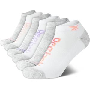 imageReebok Womens Athletic Socks  Performance Cushioned Low Cut Socks 6 PackCool GreyWhite