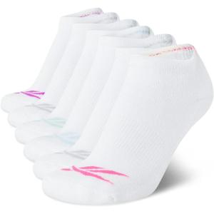 imageReebok Womens Athletic Socks  Performance Cushioned Low Cut Socks 6 PackPure White
