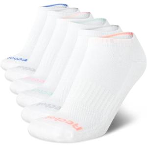 imageReebok Womens Athletic Socks  Performance Cushioned Low Cut Socks 6 PackWhite Logo