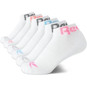 imageReebok Womens Comfort Cushioned Athletic Quarter Cut Socks 6 PackWhite Marl