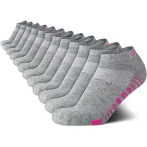 imageReebok Womens Low Cut Socks  12 Pack Performance Cushioned Comfort No Show Socks  Athletic Socks for Women 410All Grey