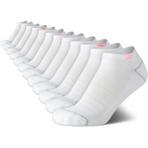 imageReebok Womens Low Cut Socks  12 Pack Performance Cushioned Comfort No Show Socks  Athletic Socks for Women 410Bright WhitePink