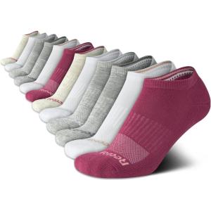 imageReebok Womens Low Cut Socks  12 Pack Performance Cushioned Comfort No Show Socks  Athletic Socks for Women 410Burgandy Assortment