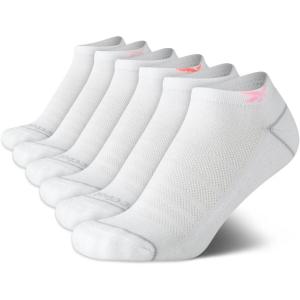 imageReebok Womens Low Cut Socks  6 Pack Performance Cushion Comfort No Show Socks  Breathable Athletic Socks for Women 410Bright WhitePink