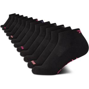 imageReebok Womens Quarter Crew Socks  12 Pack Performance Cushion Comfort Crew Socks  Athletic Socks for Women 410Black Logo