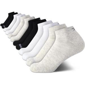 imageReebok Womens Quarter Crew Socks  12 Pack Performance Cushion Comfort Crew Socks  Athletic Socks for Women 410BlackTanWhite