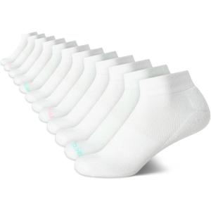 imageReebok Womens Quarter Socks  12 Pack Performance Arch Support Ankle Socks  Cushioned Athletic Socks for Women Size 410White All