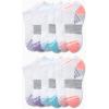 imageReebok Womens No Show Athletic Breathable Low Cut Cushioned Socks 12 Pack Size 410 Black StripeAll White Multi