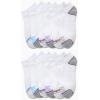 imageReebok Womens No Show Athletic Breathable Low Cut Cushioned Socks 12 Pack Size 410 Black StripeClassic White