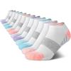 imageReebok Womens No Show Athletic Breathable Low Cut Cushioned Socks 12 Pack Size 410 Black StripeAll White Multi