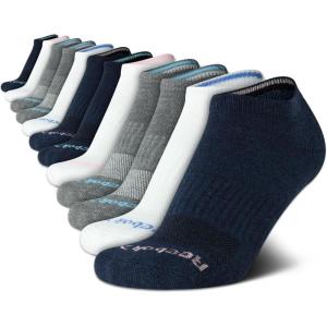 imageReebok Womens No Show Athletic Breathable Low Cut Cushioned Socks 12 Pack Size 410 Black StripeAssorted