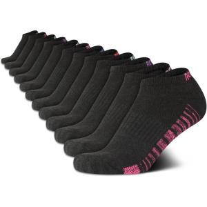 imageReebok Womens No Show Athletic Breathable Low Cut Cushioned Socks 12 Pack Size 410 Black StripeBlack Multi