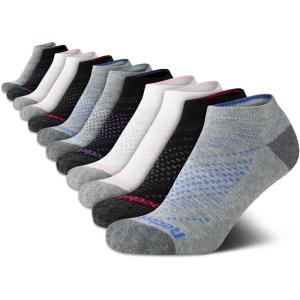 imageReebok Womens No Show Athletic Breathable Low Cut Cushioned Socks 12 Pack Size 410 Black StripeBlackWhiteGrey