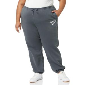 imageReebok Womens Fleece JoggersDark GreyWhite Logo