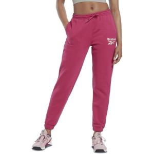imageReebok Womens Fleece JoggersSemi Proud PinkWhite Logo