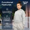 imageReebok Girls Sweatshirt Hoodies 2 Pack Sweatshirts Fashion Hoodie Crewneck Sweaters for Girls Sizes 716Lt Grey Heather  Glass Blue