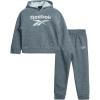 imageReebok Baby Boys Sweatsuit Set  2 Piece Playwear Fleece Hoodie and Jogger Pants 12M7Dark Grey Heather
