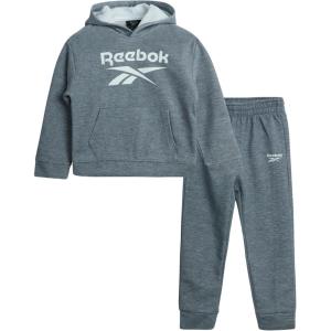 imageReebok Baby Boys Sweatsuit Set  2 Piece Playwear Fleece Hoodie and Jogger Pants 12M7Dark Grey Heather