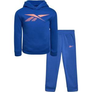 imageReebok Baby Boys Sweatsuit Set  2 Piece Playwear Fleece Hoodie and Jogger Pants 12M7Dress Blue