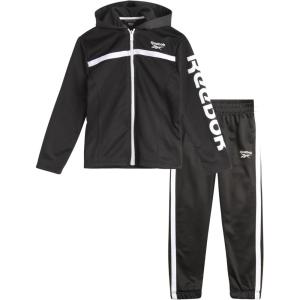 imageReebok Baby Toddler Boys Sweatsuit Set  2 Piece Full Zip Up Fleece Hoodie Jogger Pants Set Playwear Lounge Wear 12M7Black