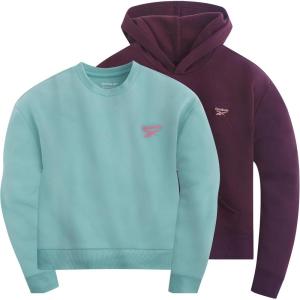 imageReebok Girls Sweatshirt Hoodies 2 Pack Sweatshirts Fashion Hoodie Crewneck Sweaters for Girls Sizes 716Plum  Turquoise