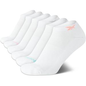 imageReebok Womens Low Cut Socks  6 Pack Performance Cushion Comfort No Show Socks  Breathable Athletic Socks for Women 410All White