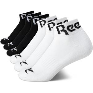 imageReebok Womens Socks  6 Pack Quarter Cut Moisture Wicking Stretch Performance Cushioned Socks for Women Sizes 410BlackWhite