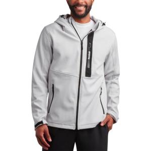 imageReebok Mens Jacket  Lightweight Softshell Jacket with Hood  Casual Weather Resistant Coat for Men SXXLIce Grey