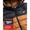 imageReebok Mens Jacket  Lightweight Hooded Quilted Puffer Coat  Warm Insulated Winter Jacket for Men S4XTimberBlack