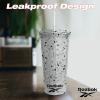 imageReebok Lifestyle Premium Terrazzo Texture Reusable Plastic Tumblers with Lid ampamp Straw  Leak Proof Travel Coffee Mug BPA Free 24 oz Pack of 1 BlackBlack
