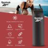 imageReebok Lifestyle Stainless Steel Water Bottle  Insulated Water Bottle 32 oz With Straw  Double Wall Vacuum Insulated Sports Water Bottle BPA FreeBlack