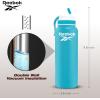 imageReebok Lifestyle Stainless Steel Water Bottle  Insulated Water Bottle 32 oz With Straw  Double Wall Vacuum Insulated Sports Water Bottle BPA FreeBlue