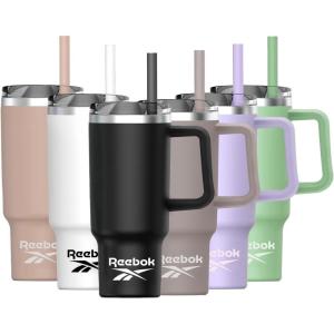 imageReebok Stainless Steel Tumbler With Lifestyle Design  40oz Tumbler With Handle  Double Wall Tumbler Vacuum Insulated  Leak Proof Tumbler For Men ampamp Women Black RBHS1006BKBlack
