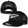imageReebok Aero Trucker Hat  Snapback  Adjustable  Mesh Back  Retro  Baseball  Streetwear  Urban  LifestyleAero  Black