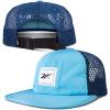 imageReebok Running Hat  Performance  Athletic  Lightweight  Quick Drying  Sun Protection  Reflective  Recycled MaterialsVented Flat Brim  Bold Cyan