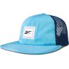 imageReebok Running Hat  Performance  Athletic  Lightweight  Quick Drying  Sun Protection  Reflective  Recycled MaterialsVented Flat Brim  Bold Cyan