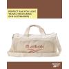 imageReebok Duffle Bag  Carry On Gym Bag for Workout and Travel Duffel Bags  Small Size Overnight Bags for Women and Men Size Small Aleph BlueEaston Beige