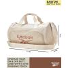 imageReebok Duffle Bag  Carry On Gym Bag for Workout and Travel Duffel Bags  Small Size Overnight Bags for Women and Men Size Small Aleph BlueEaston Beige
