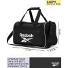 imageReebok Duffle Bag  Carry On Gym Bag for Workout and Travel Duffel Bags  Small Size Overnight Bags for Women and Men Size Small Aleph BlueWarrior II Black with Contrast Logo