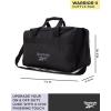 imageReebok Duffle Bag  Carry On Gym Bag for Workout and Travel Duffel Bags  Small Size Overnight Bags for Women and Men Size Small Aleph BlueWarrior II Black with Grey Logo