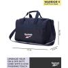 imageReebok Duffle Bag  Carry On Gym Bag for Workout and Travel Duffel Bags  Small Size Overnight Bags for Women and Men Size Small Aleph BlueWarrior II Navy