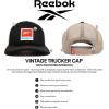 imageReebok Vintage Trucker Hat  White Snapback Closure Mesh Backpanels FivePanel Design