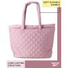 imageReebok Womens Tote Bag  Lightweight Quilted Carry On Puffer Gym Bag for Women for Work Travel and Everyday UseQuilted Lilac Beatrice