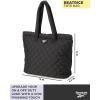 imageReebok Womens Tote Bag  Lightweight Quilted Carry On Puffer Tote Bag for Women for Gym Work Travel and Everyday UseQuilted Black Barbara