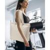 imageReebok Womens Tote Bag  Lightweight Quilted Carry On Puffer Tote Bag for Women for Gym Work Travel and Everyday UseQuilted Cream Barbara