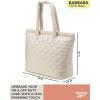 imageReebok Womens Tote Bag  Lightweight Quilted Carry On Puffer Tote Bag for Women for Gym Work Travel and Everyday UseQuilted Cream Barbara