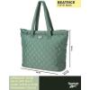 imageReebok Womens Tote Bag  Lightweight Quilted Carry On Puffer Tote Bag for Women for Gym Work Travel and Everyday UseQuilted Green Barbara